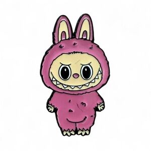 Pink Labubu Character Enamel Pin